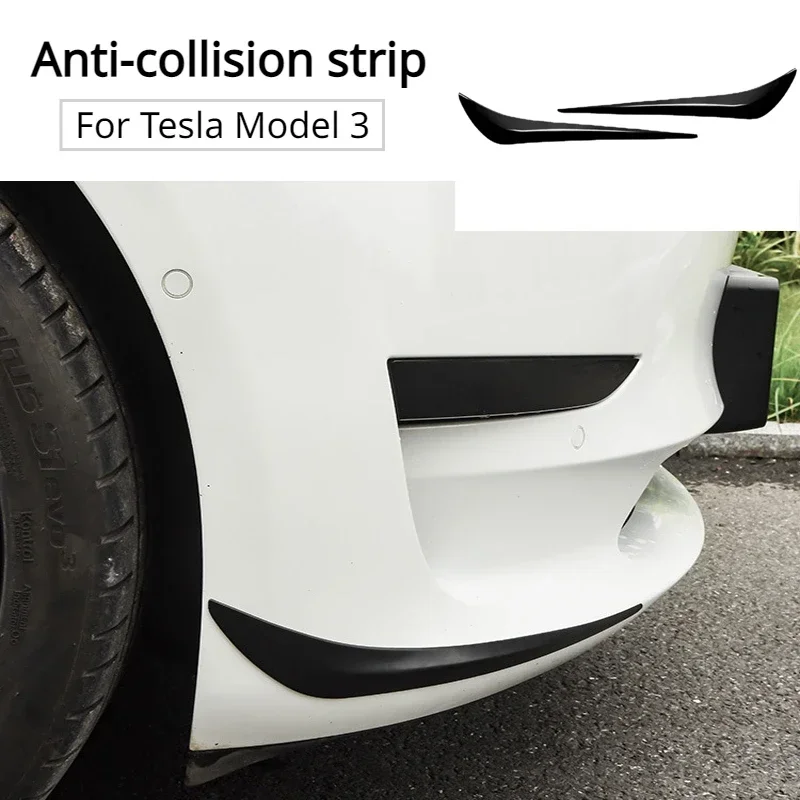 

Front Bumper Corner Protector for Tesla Model 3 Guard Scratch Strips Fog Lamp Spoiler Stainless Steel Protection Trim Stickers