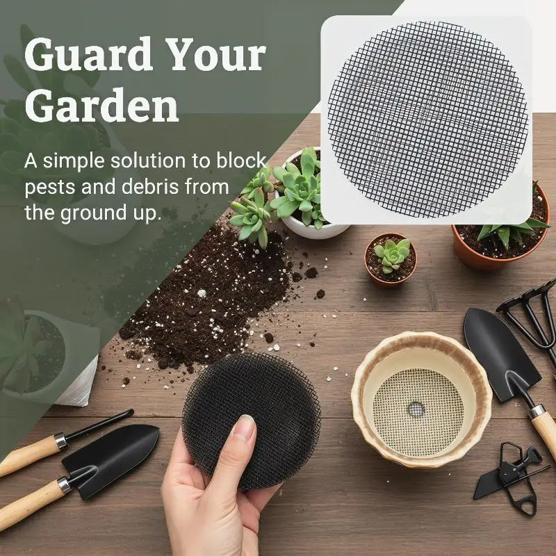 Bonsai Mesh Pad Drainage Screen Prevent Soil Loss for Round Pot Enhanced Root Protection for Garden Planting