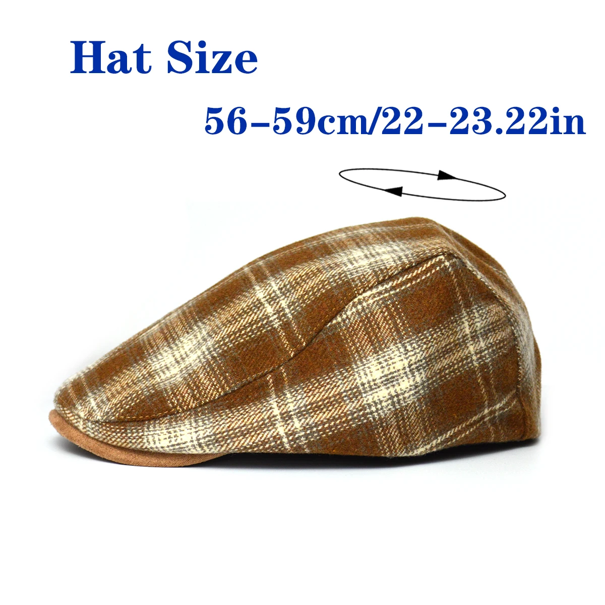 Winter Vintage Plaid Thick Beret Hat Corduroy Newsboy Cap Men Women England Gatsby Retro Hat Driver Flat Cap