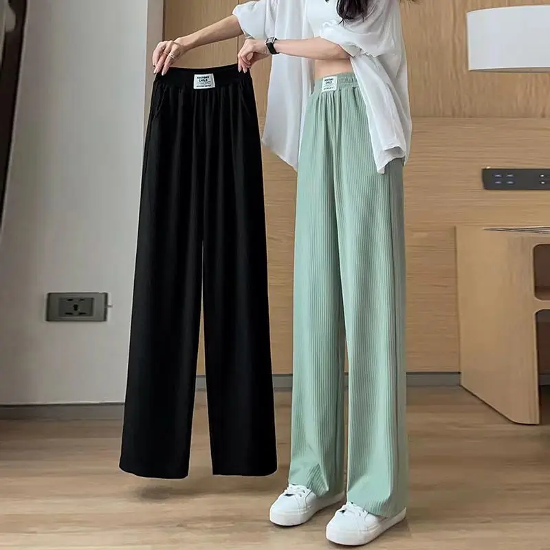 

Spring and Summer Women's Oversized Loose Versatile Solid Color High-waisted Fashion Casual Commuter Simple Straight Leg Pants