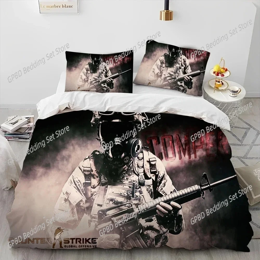 CS GO Game Gamer Counter Strike Bedding Set Bedroom Soft Modern Bedspreads Comefortable Duvet Cover Quilt Cover And Pillowcase