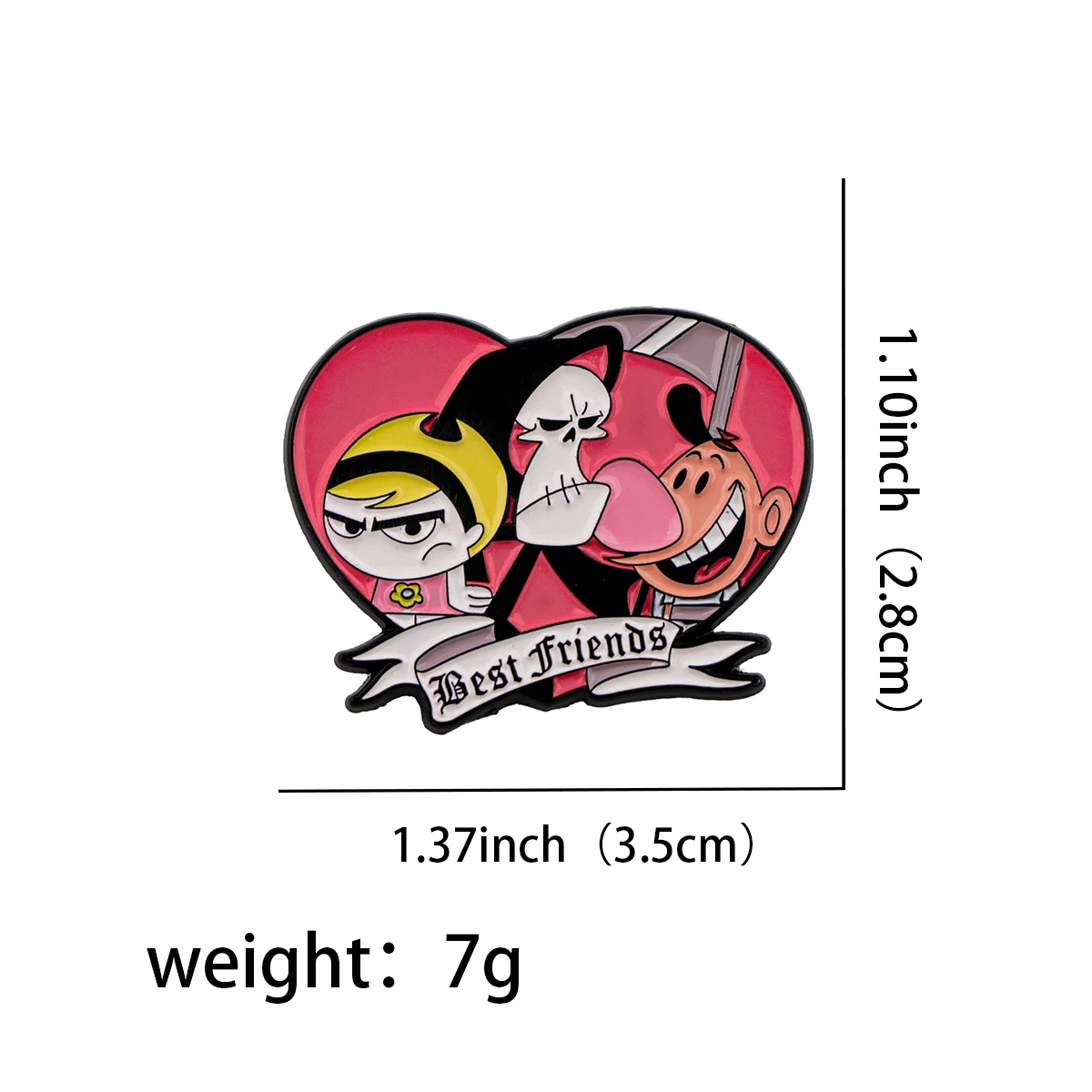 Cartoon Death Best Friend Lapel Pins for Backpack Enamel Pin Children's Brooches for Clothes DIY Metal Badges Accessories