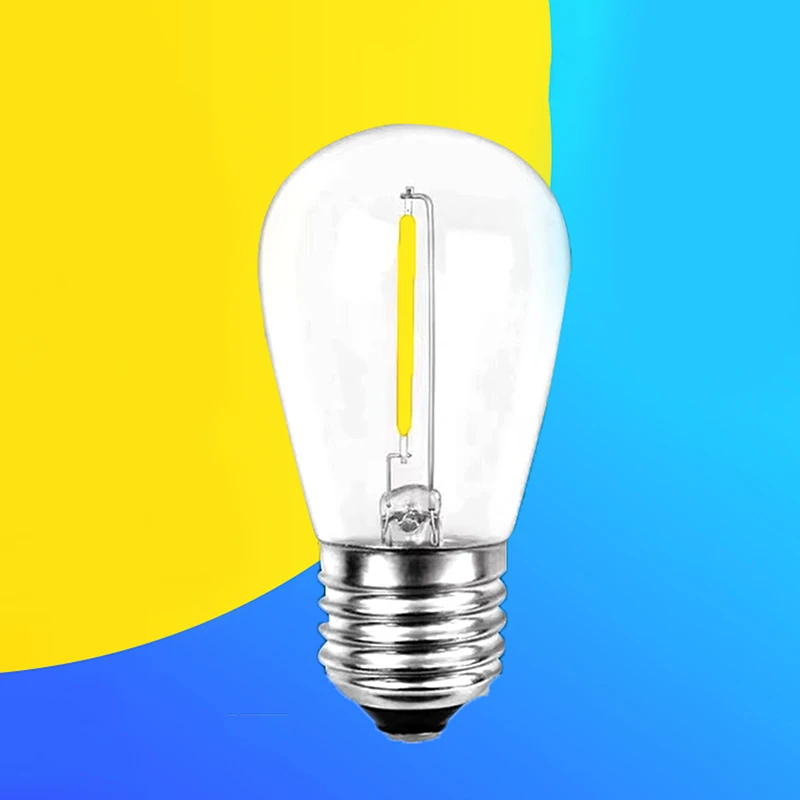 S14 bohlam lampu Led plastik dekorasi Natal, bohlam lampu tahan pecah 2W 1W putih hangat E27/E26 3V 120V