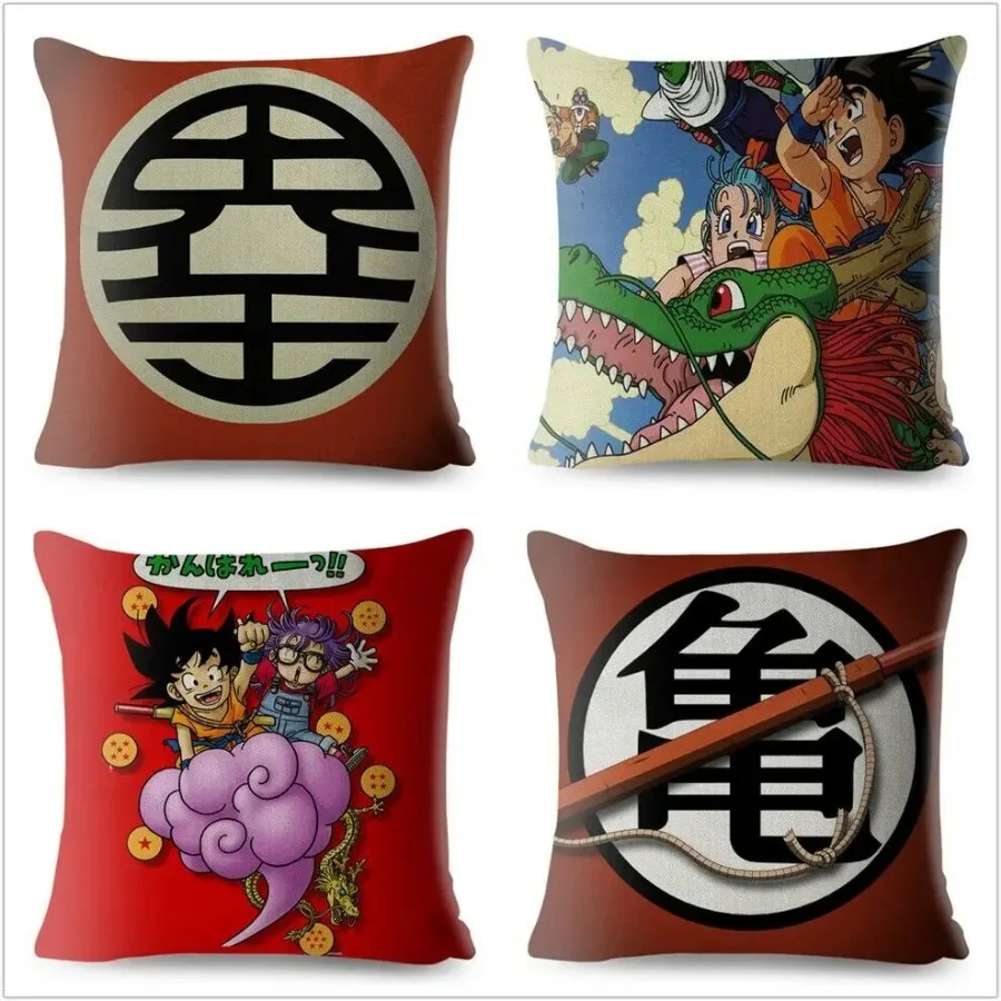 Anime Dragon Ball Goku Print Cushion Cover Square Pillows Cases Sofa Home Decor