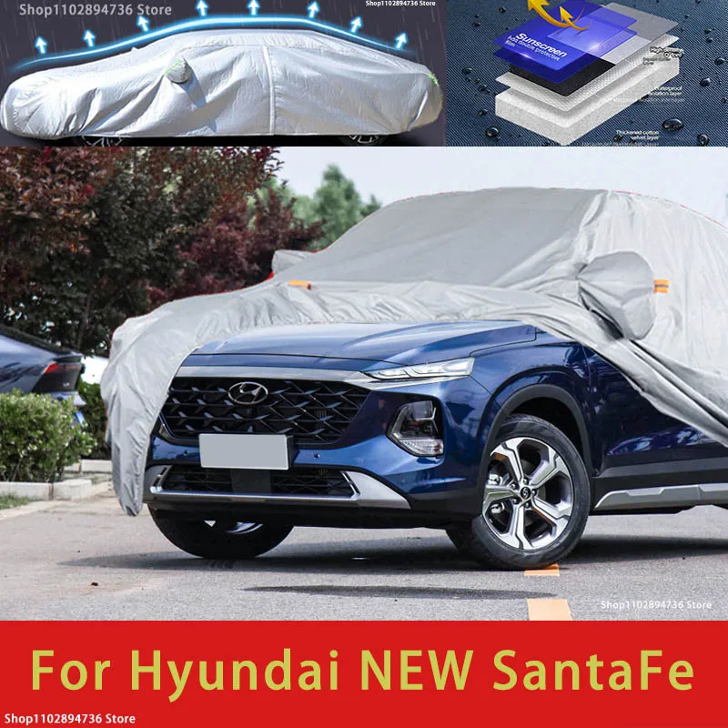 For Hyundai New SantaFe Fit Outdoor Protection Full Car Covers Snow Cover Sunshade Waterproof Dustproof Exterior Car accessories