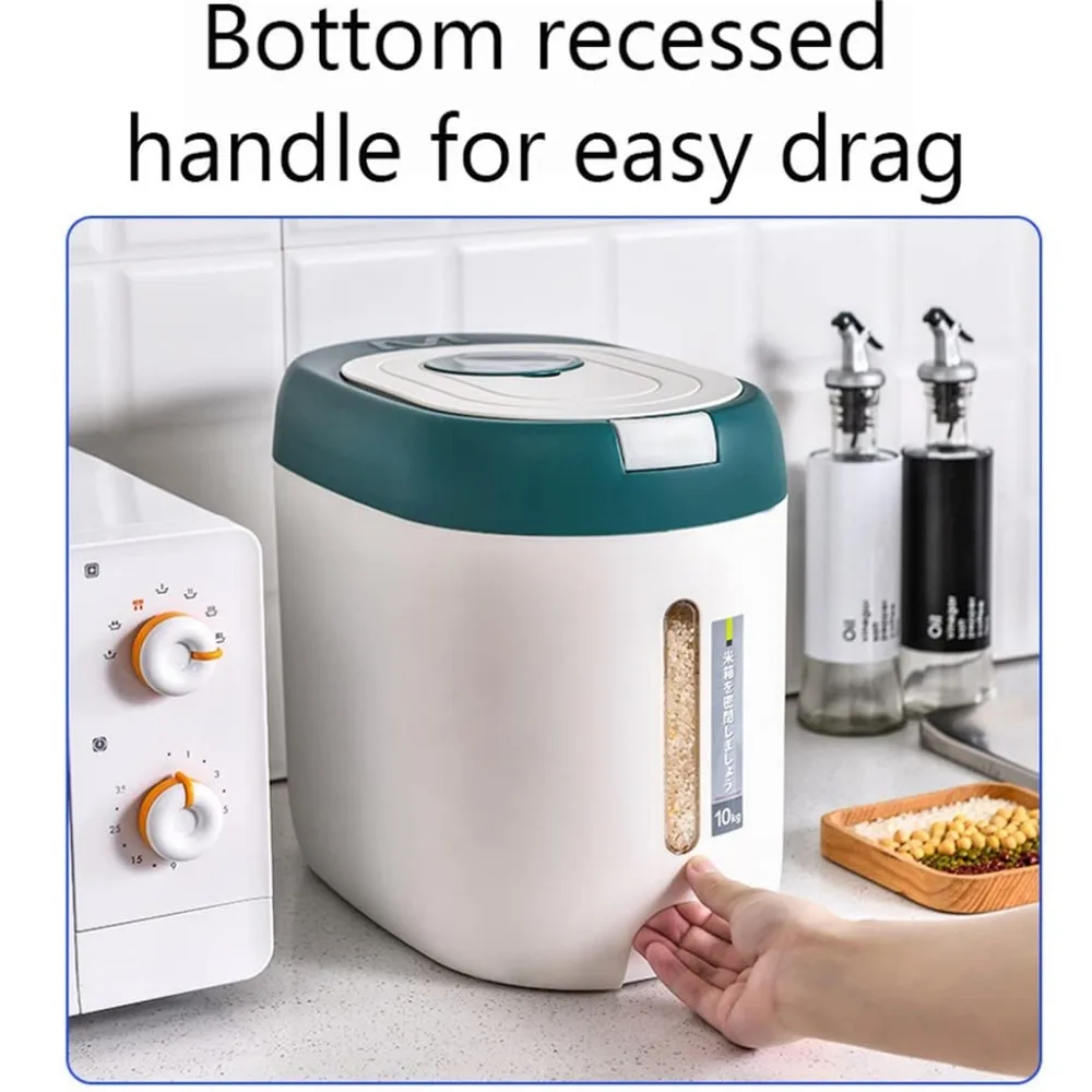 Airtight Grain Dispenser Large Capacity Cereal Rice Container Bucket Moisture-proof Sealed Rice Jar Bucket Kitchen Organizer