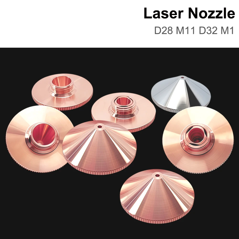 QDLASER Chrome Plated Laser Nozzle D28 M11 D32 M14 Single Double Layer for Raytools Precitec WSX Bodor Cutting Head Parts