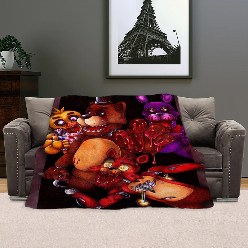 Custom Blanket Sofa Winter B-Five B-Nights at B-Freddy´s Warm Fleece Camping Fluffy Soft Blankets King Size Microfiber Bedding