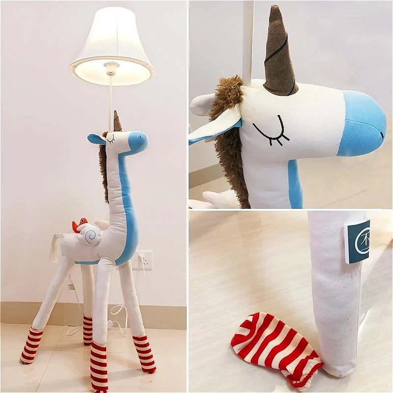 Cute Cartoon Animal Floor Lamp  Bendable Children's Room Living Room Kindergarten Dreamy Unicorn Standing Corner Floor Lighting