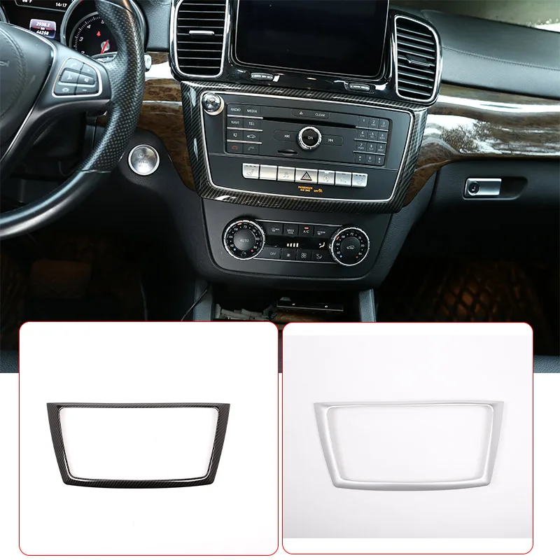 

Carbon Fiber For Mercedes Benz GL GLE GLS ML Class ABS Chrome Center Console Frame Trim Car Accessories