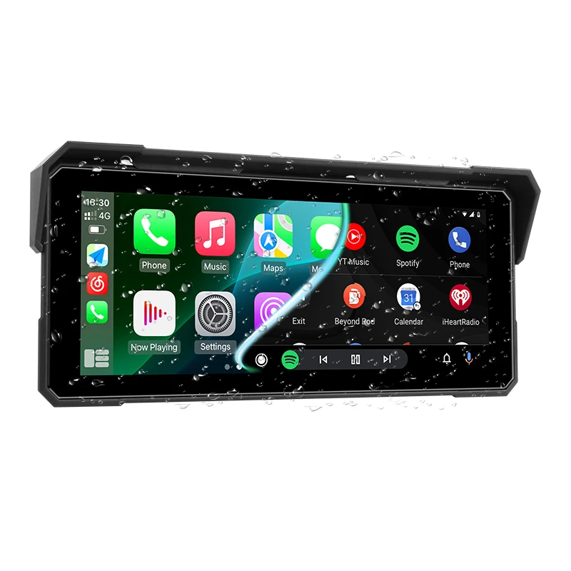 Jansite Draagbare 8.1 inch IP67 Waterdichte Motorfiets 4K DVR GPS Navigatie Draadloze Carplay Android Auto Moto Recorder Monitor - afbeelding 2