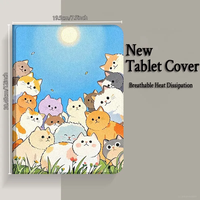 كارتون لطيف القط الفن ل الشرف الوسادة تبويب ماجيك GT GT2 6 X8 V7 V8 X9 8 9 13 X8a X9a Pro 10 12.1 12.5 بوصة اللوحي #3
