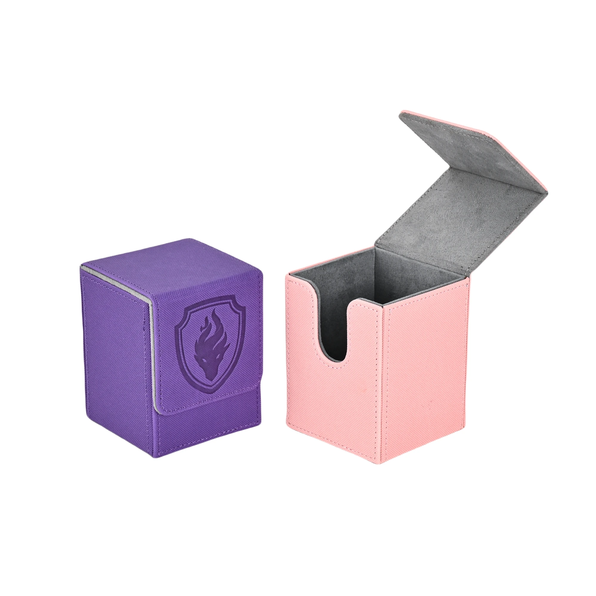 プレミアム磁気カードデッキボックス - 110枚以上のカードを安全に収納、耐久性のあるフェイクレザー、ディスプレイウィンドウ、MTG、ポケモンに最適