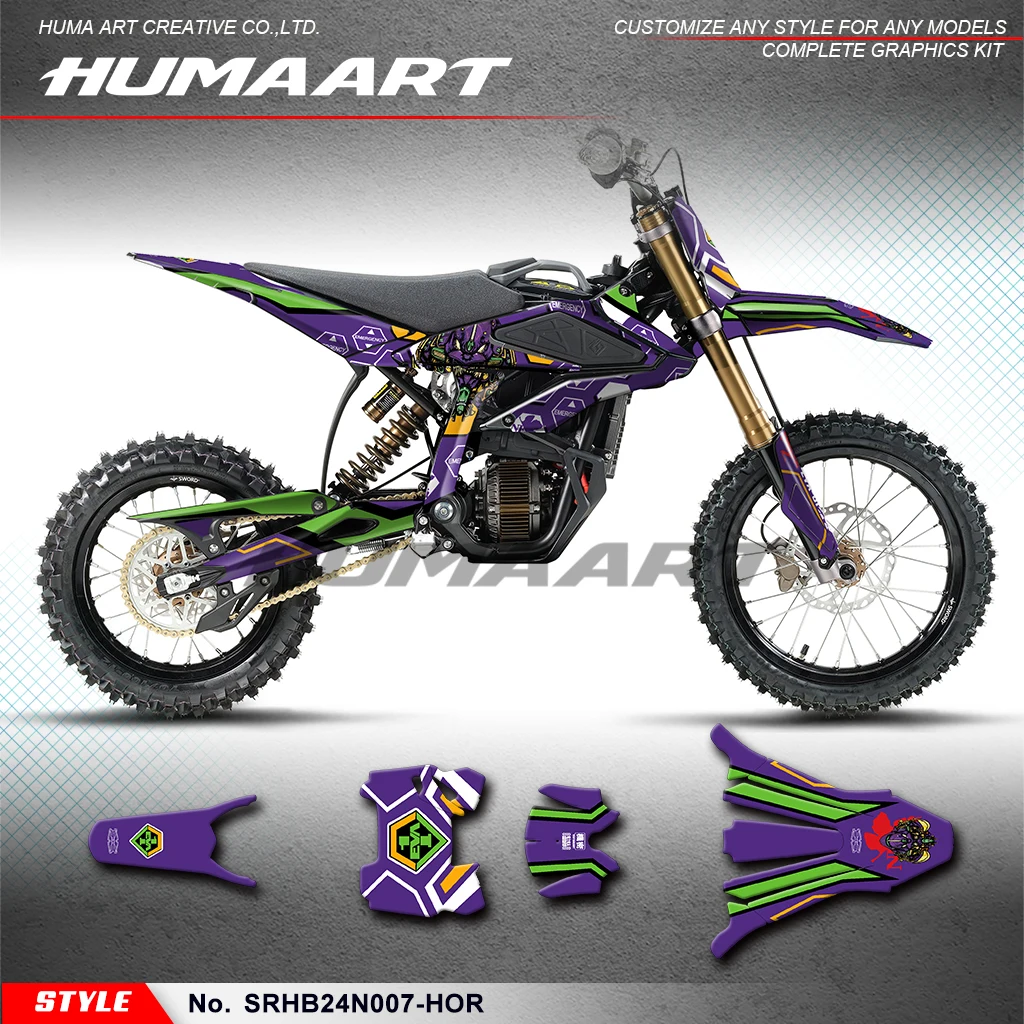 HUMAART Stickers Complete Vinyl Graphics for Sur Ron Hyper Bee Dirt eBike, Shield, SRHB24N007-HOR
