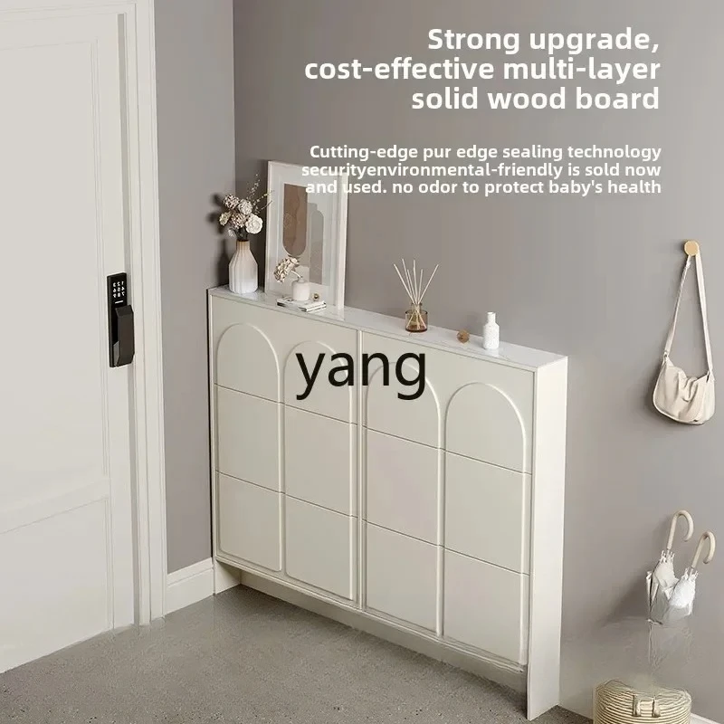 LH1  ultra-thin tipping bucket shoe cabinet household door modern simple entry against the wall door 17cm ultra-narrow