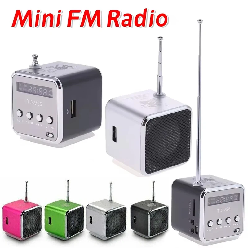 Bluetooth Speaker Rechargeable Bluetooth Speaker Mini FM Radio Receiver LCD Display Stereo Loudspeaker Support SD/TF Card Mini