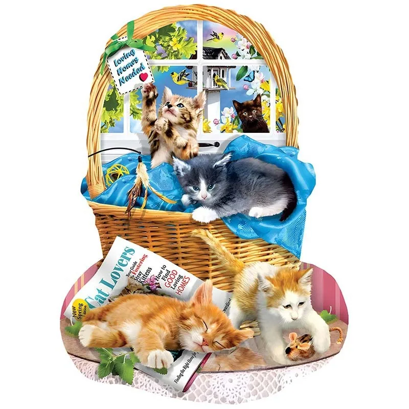 

Unique Shape Wooden Puzzle Cat In A Basket Puzzle Toys Family Games Home Decoration Christmas Thanksgiving New Year Gifts