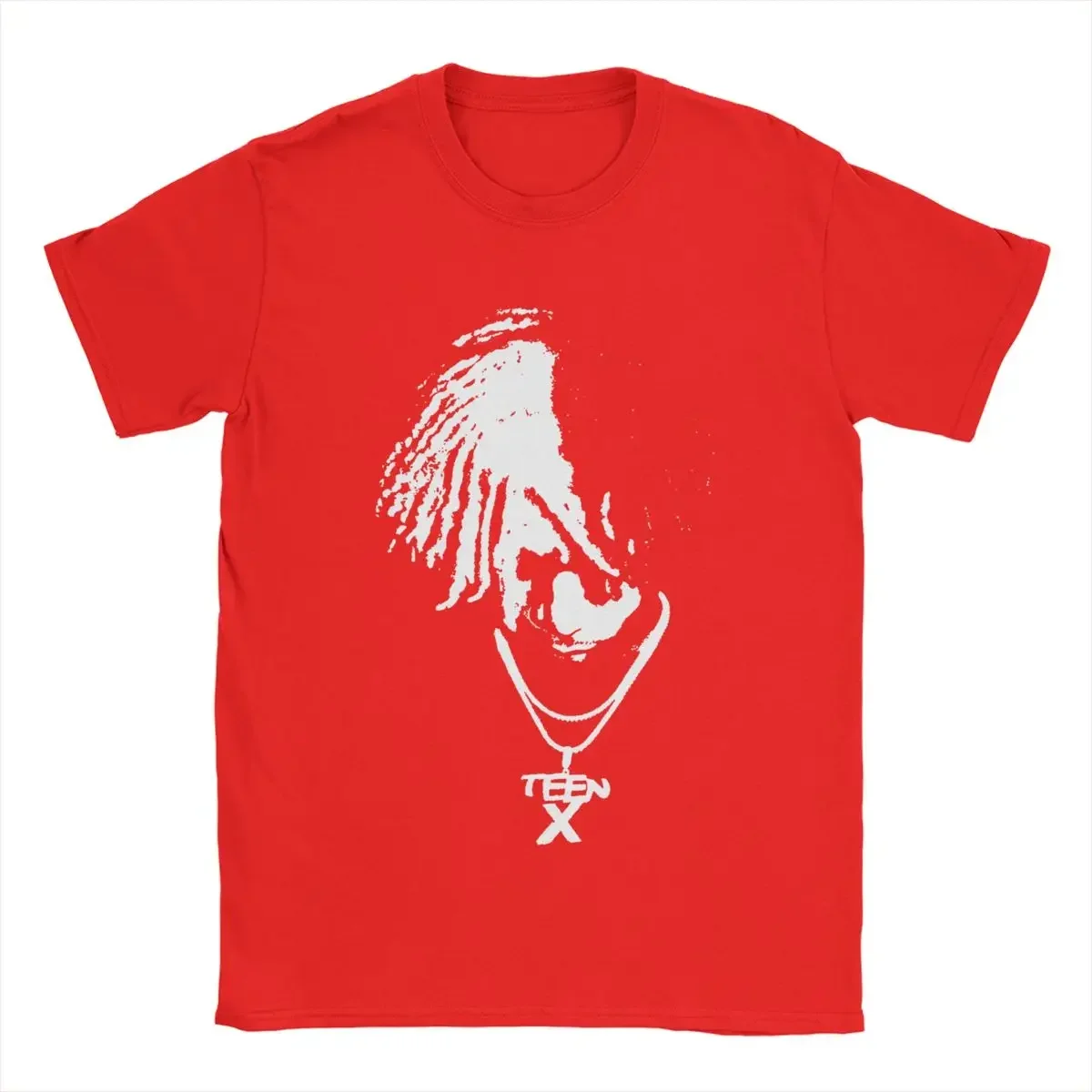 كين كارسون في سن المراهقة X مغني الراب طباعة Harajuku تي شيرت الرجال قصيرة الأكمام 100% قميص أبيض بحجم ضخم 6XL فضفاض س الرقبة تيز القمم رجل الملابس