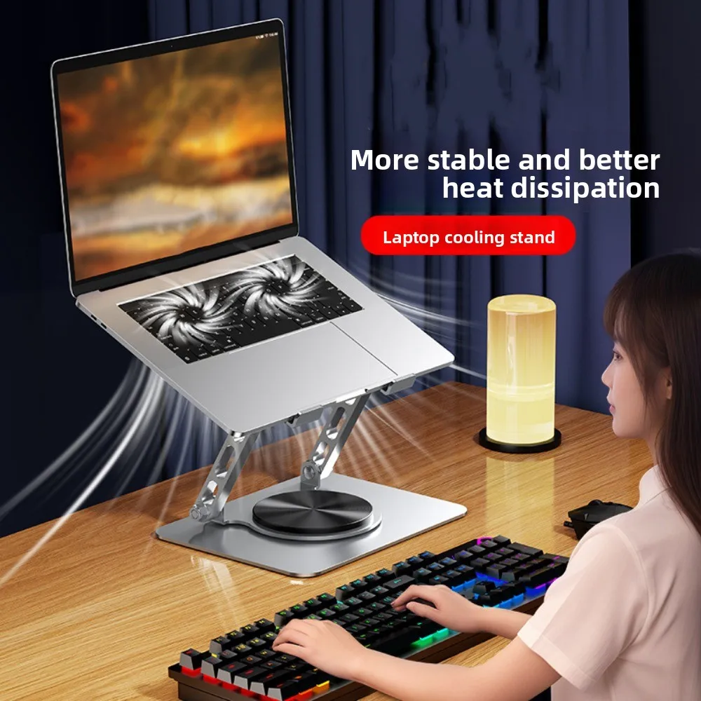 

360 ° Rotatable Cooling Fan Laptop Bracket Adjustable Foldable Notebook Cooler Base Stand Heat Dissipation Portable