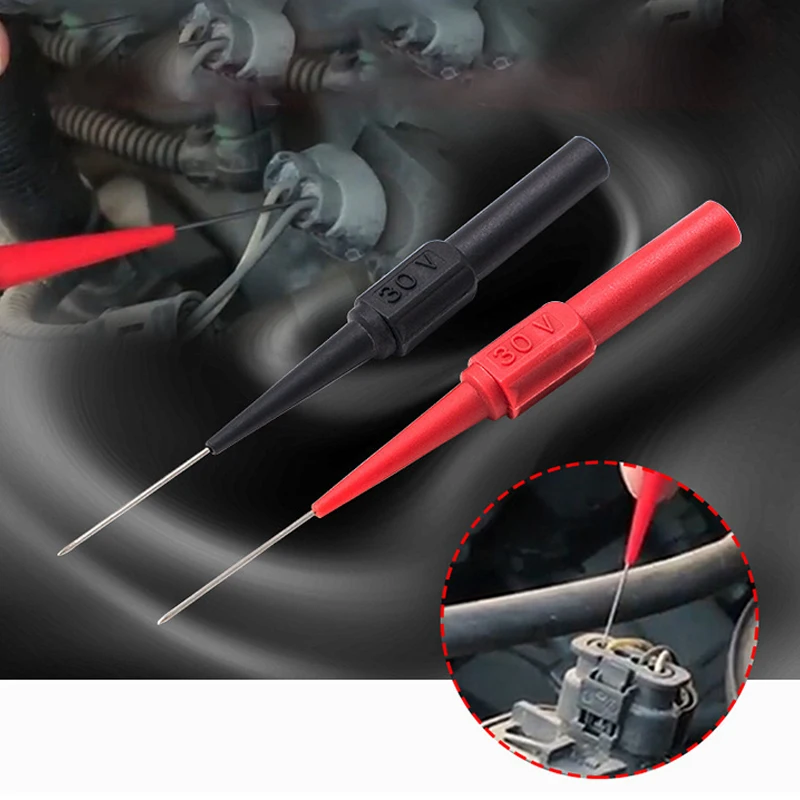 10 個診断ツールマルチメータテストリード延長バックピアス針先プローブ Autotools 自動車キットマシン 0.7 ミリメートル