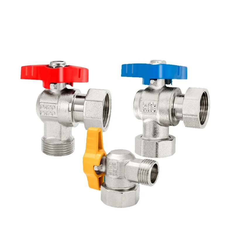 Live Connection Angle Valve Female and Male Thread One In Two Out Water Heater Gas Wall-hung Boiler Valve 1/2