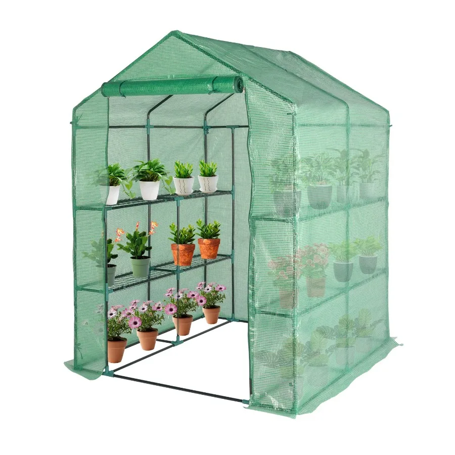 

Greenhouse for Outdoors Indoors Walkin Small Greenhouse Thickened PE Cover Heavy Duty PowderCoated Steel Sturdy Portable Warm H