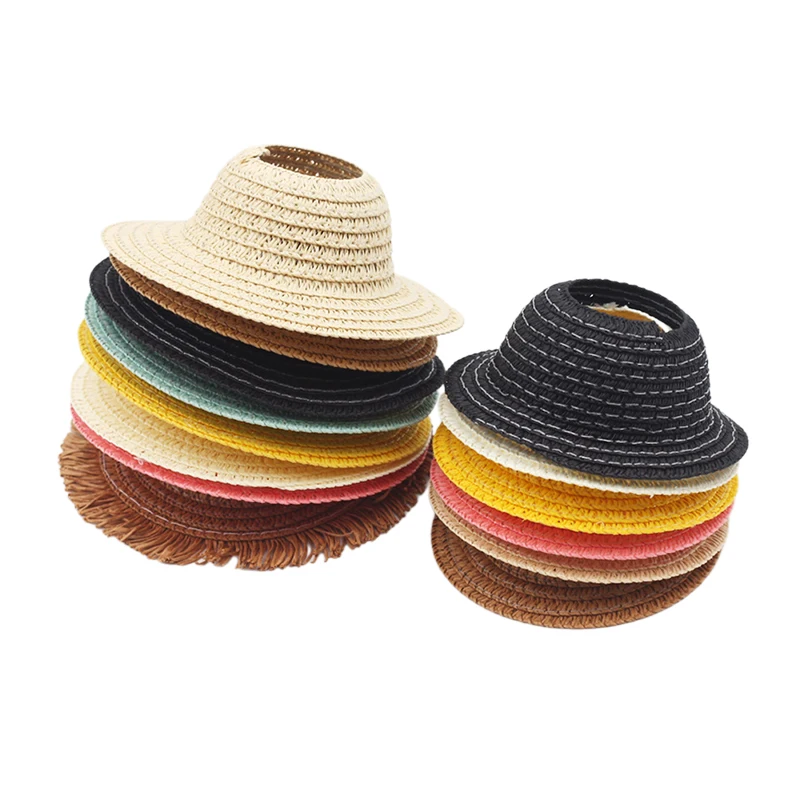 Sombrero de Labubu para fiesta sentada, sombrero de paja abierto, sombrero tejido, accesorios de ropa de fiesta Labubu, traje de Labubu de estilo campestre
