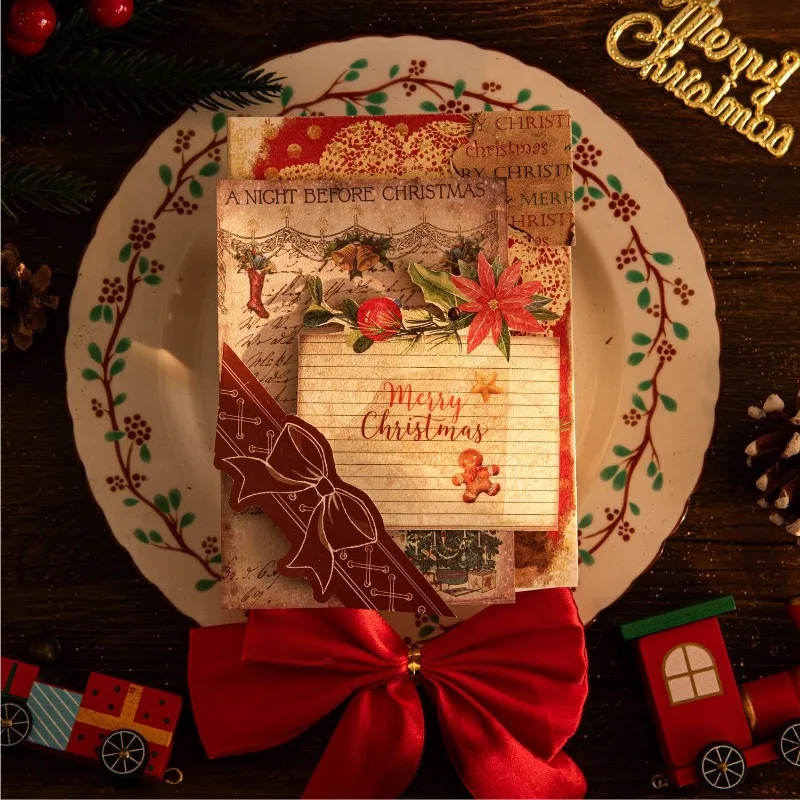 Mr. Paper, Paper Christmas Island Series Scrapbook Paper, Relief Christmas Theme Student Ledger Material Paper Each Model 28 Pcs