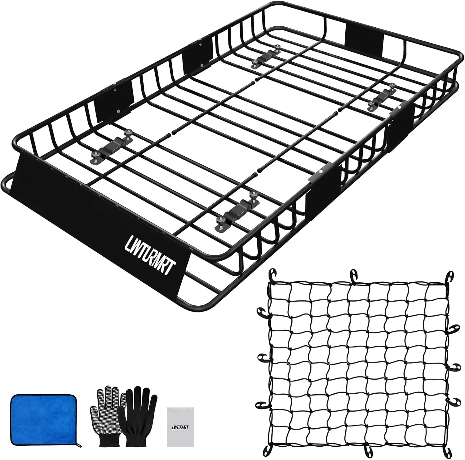 64 x 39 Inch Universal Heavy Duty Roof Rack Cargo with Cargo Net, Car Top Luggage Holder Carrier Basket for SUV,Truck or