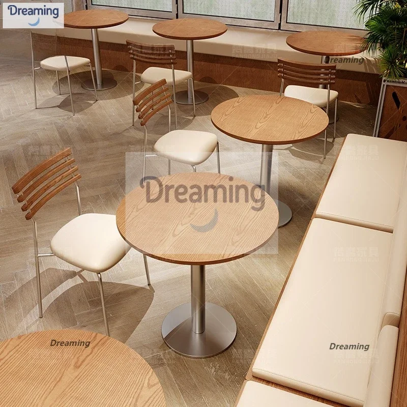 

Korean simple western restaurant dining table and chairs light food restaurant table and chair combination cafe milk tea shop sm