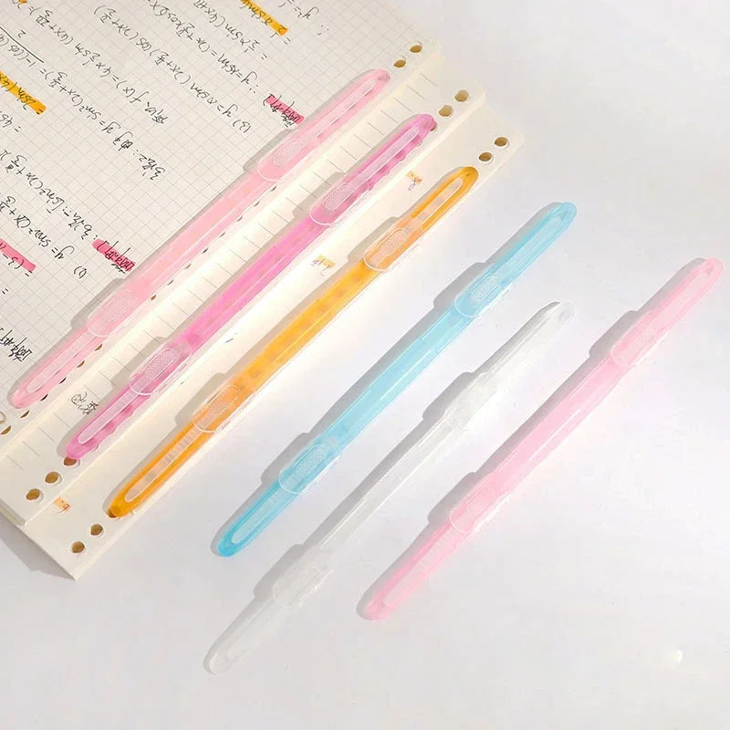 Kawaii Loose Leaf Binding Clips, Faixa, Prendedores de Papel A4, Pasta DIY Scrapbook Arquivo, Acessórios Notebook, 2 Buraco, 5 Pcs, 10Pcs