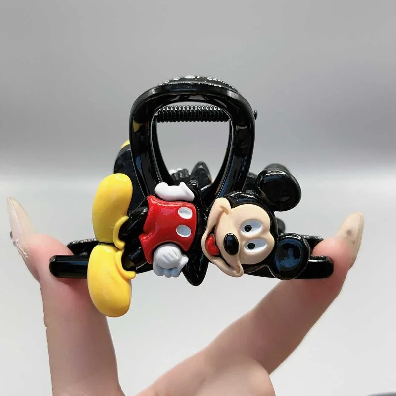 Disney Mickey Mouse Grab Clip Girls Elegant Ponytail Braid Claw Clip Sweet Shark Crab Hair Card Exquisite Anime Hair Accessories