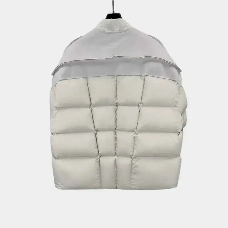 HKSH Autumn Winter New Men Dark RO Style Ribbed Jackets Deer Skin Patchwork Integrated Zipper Silhouette Goose Down Coats HK3560