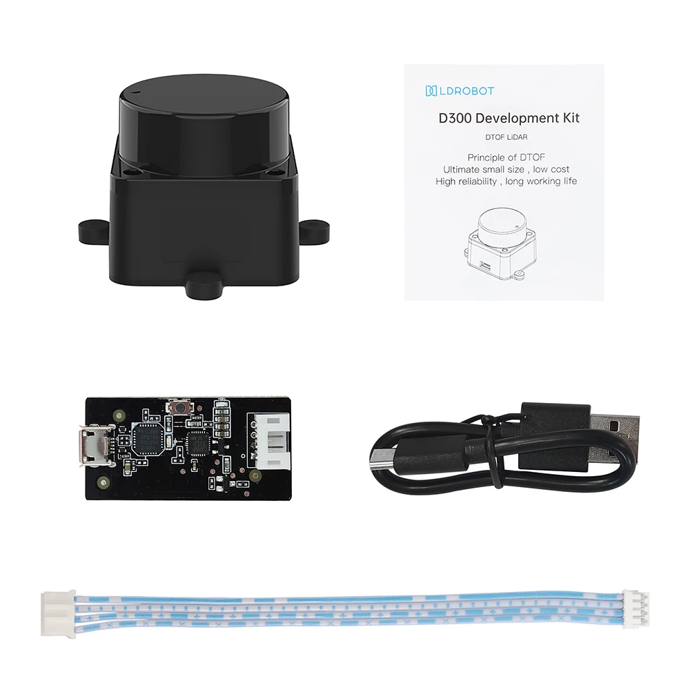 DTOF LiDAR LD19 laser Radar Lidar Scanner 360° Ranging frequency 4500Hz Resistance TOF Flight Time Ranging Lidar Sensor