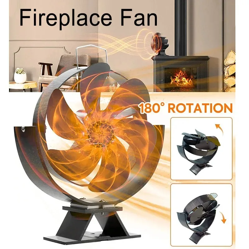 Thermal Power Ecological Fan Quiet Stove Fan Efficient Heat Dissipation HOT-180 ° Rotation Can Be Hung Or Standing Fireplace Fan