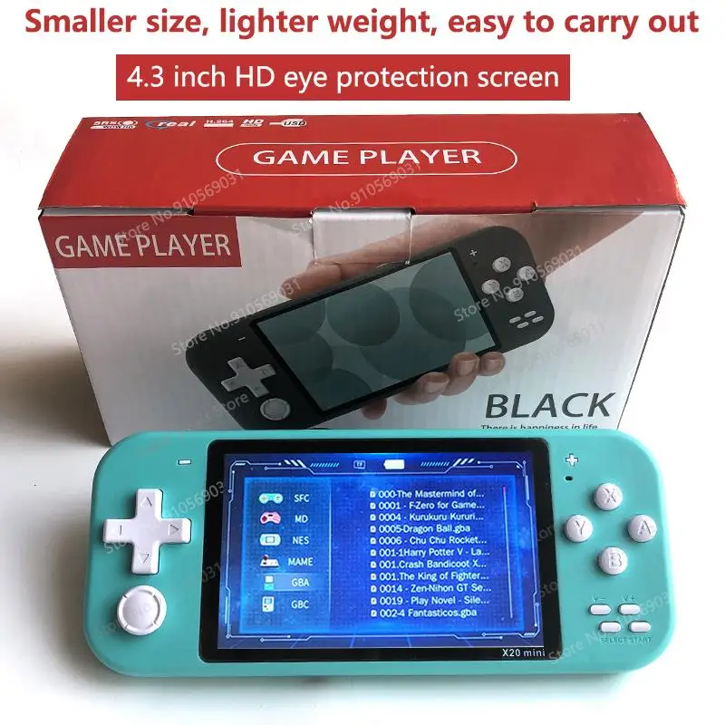 Top Retro Handheld Game Player 4.3 Inch Screen 8GB Dual Open Source System Portable Pocket X20 Mini Video Game Console