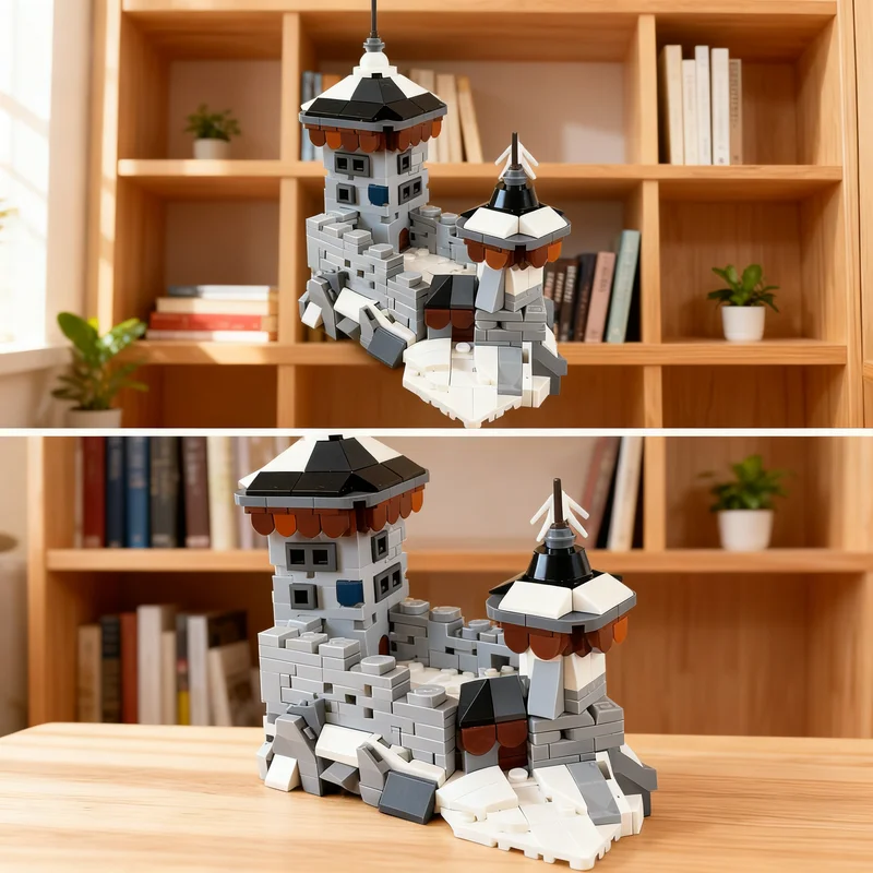 404pcs MOC Small Winter Castle – Swiss Alpine – MINI Model Building Blocks Toys Education Assemble Creative Collection Art 3D