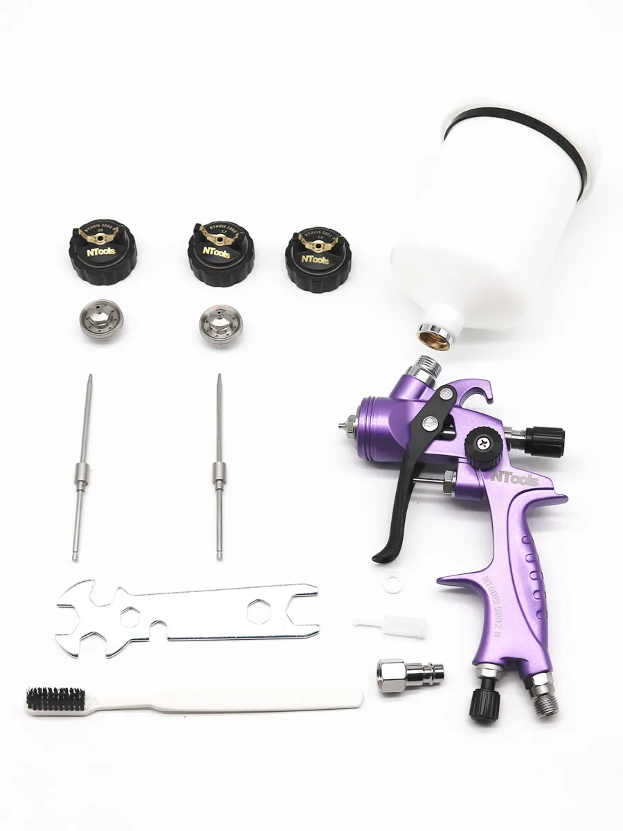 HVLP 1.4 Spray Gun with Spare Needle 1.7mm 2.0mm Nozzle Kit Professional Spray Gun Home Automatic Paint Spray Gun Tool