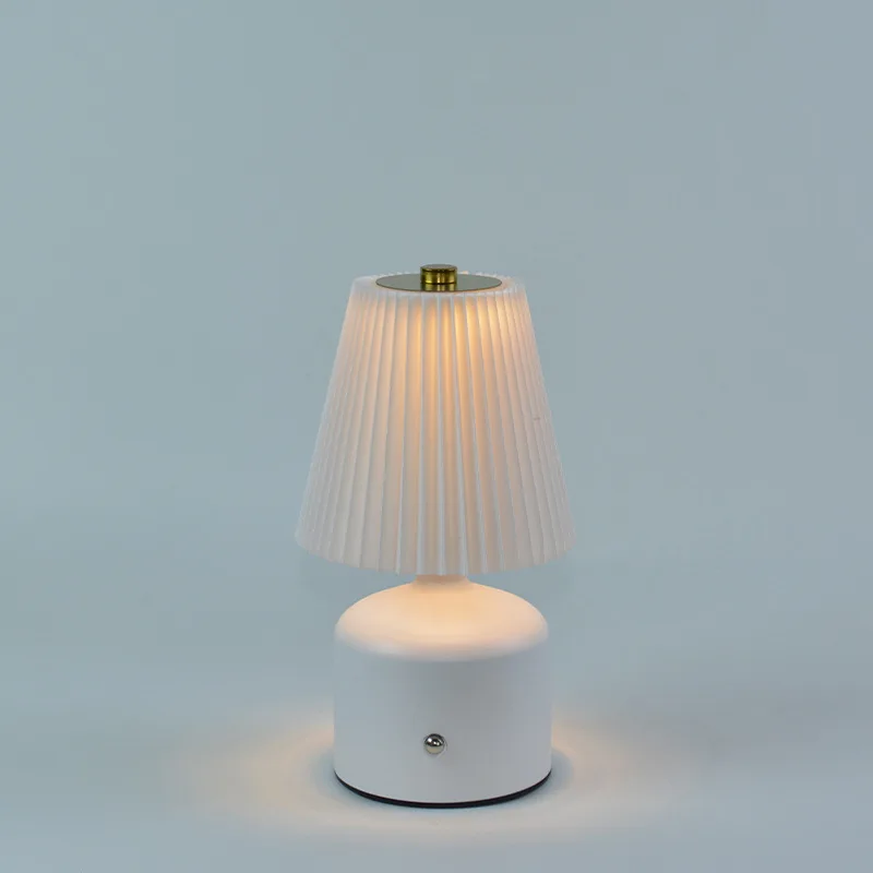 KFV Bedlamp, Slaapkamer Sfeerlamp, Stoffen Lampenkap, LED Bureaulamp, Verstelbare Helderheid, Kamerdecoratie
