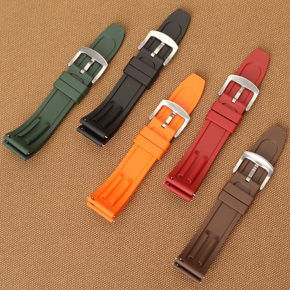 Correa de reloj de silicona Premium de 18mm, 19mm, 20mm, 21mm, 22mm y 24mm, correa de goma de liberación rápida para Omega, Blancpain, correa de reloj Seiko
