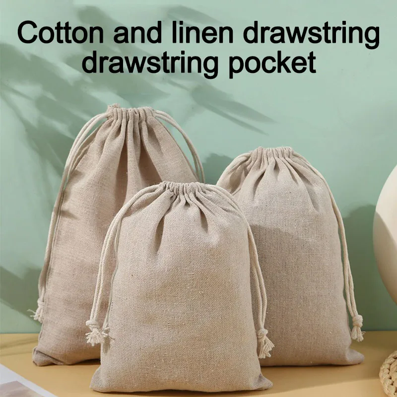 New 10 Pcs/Lot Linen Drawstring Bags Multiple Sizes Jewelry Packaging Bag Jewelry Pouch Sachets for Packaging SSBZD05