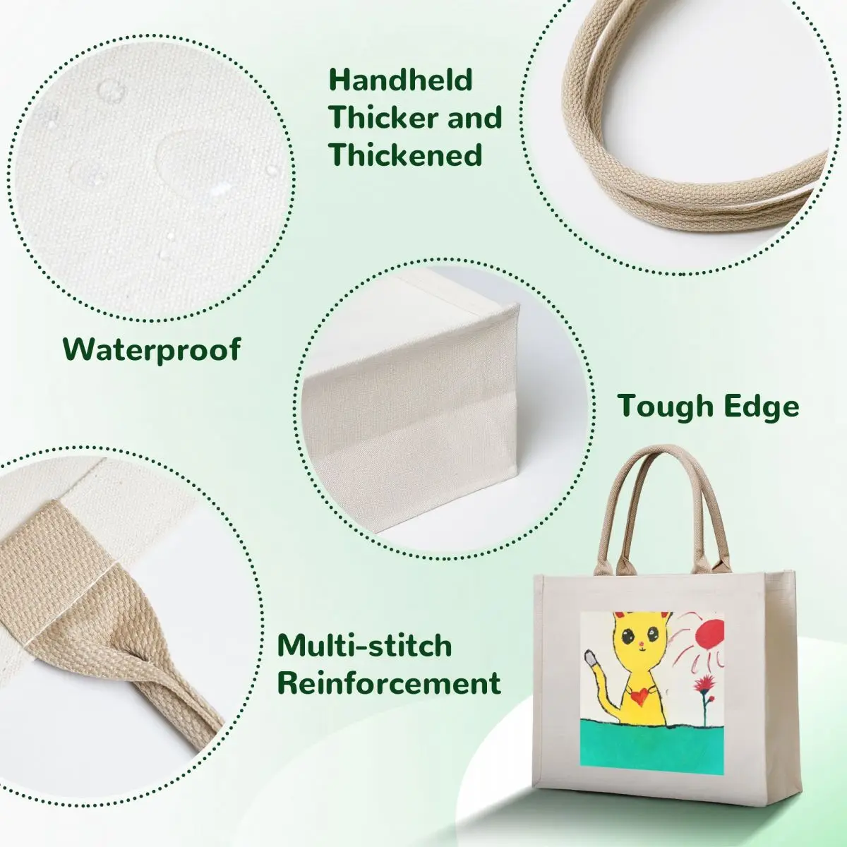Love Cat Tote Bag eco bag folding tote bag men's luxury women