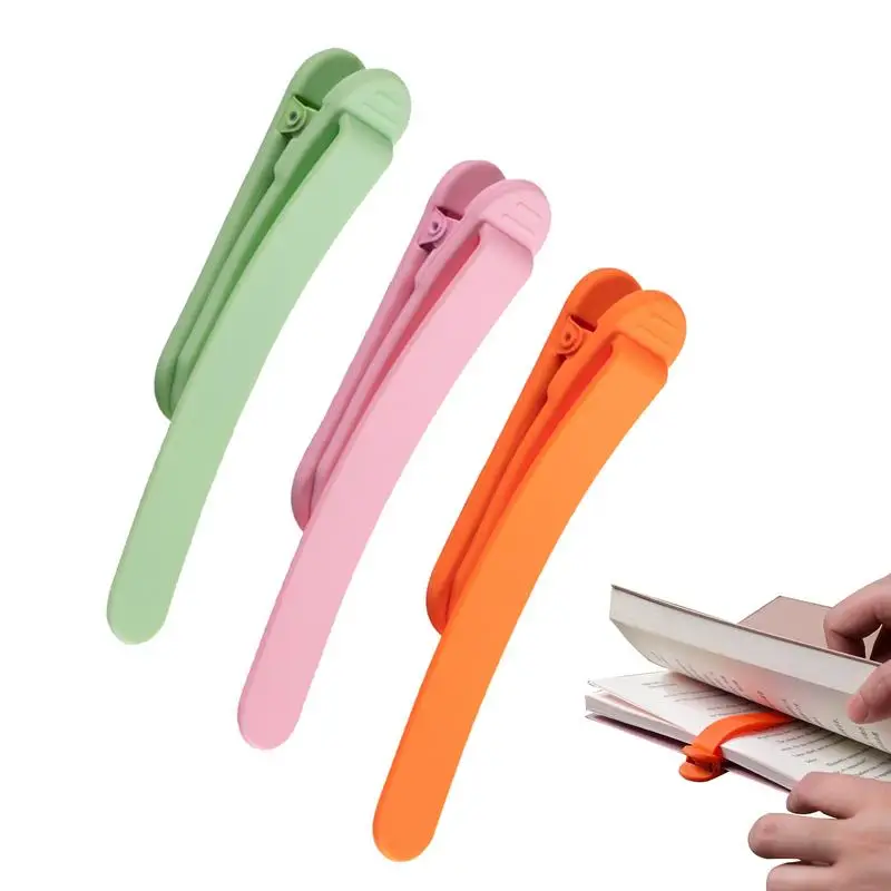 Page Clips Bookmarks 3pcs Smart Silicone Bookmark Clip Bookmark Page Marker Book Accessories Home Bookmarks For Teachers