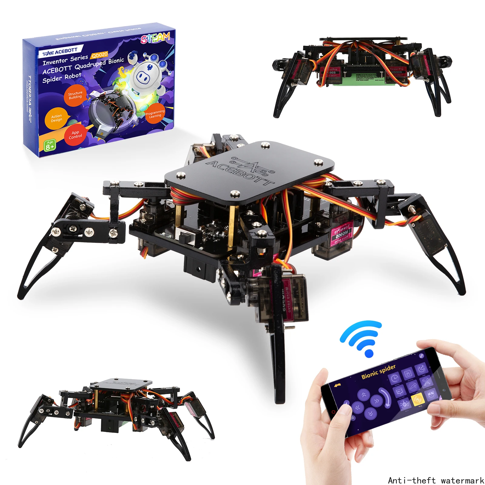 

Smart DIY Spider R obot Set Kids Children Adults Starter Coding Stem Educational Learning Toys Starter Robotics Kits for Arduino