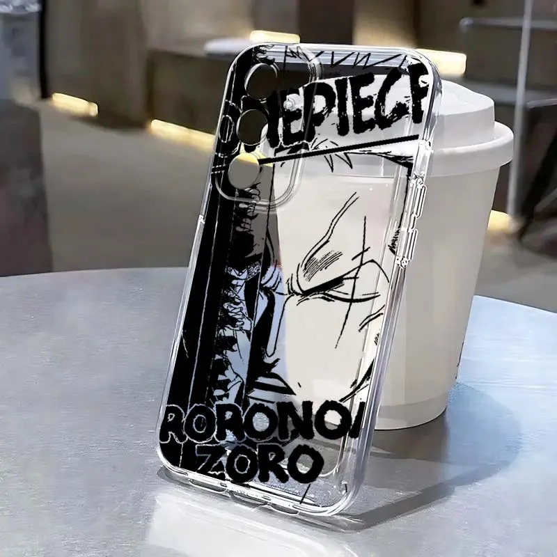 

Trend Zoro One Piece Luffys Art For Samsung Galaxy S25 S24 S23 S22 S21 S20 Edge Plus Ultra FE 5G Transparent Cover Phone Case