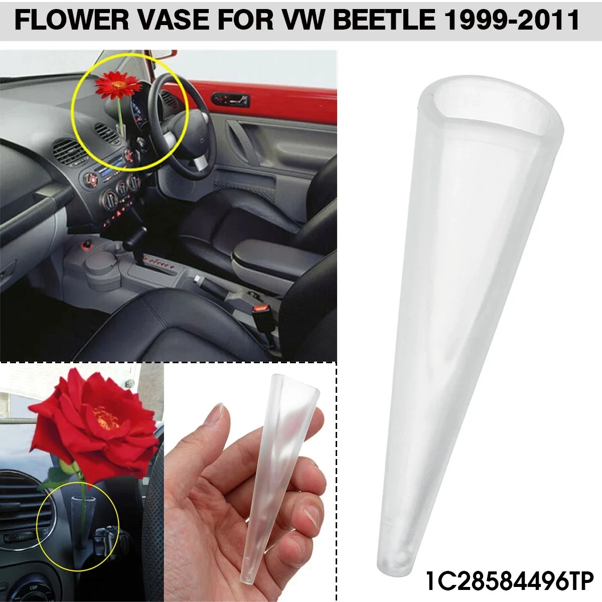 1C28584496TP Car Flower Vase Holder Ornaments Dashboard Decor for- 1999-2011 1C28584496TP