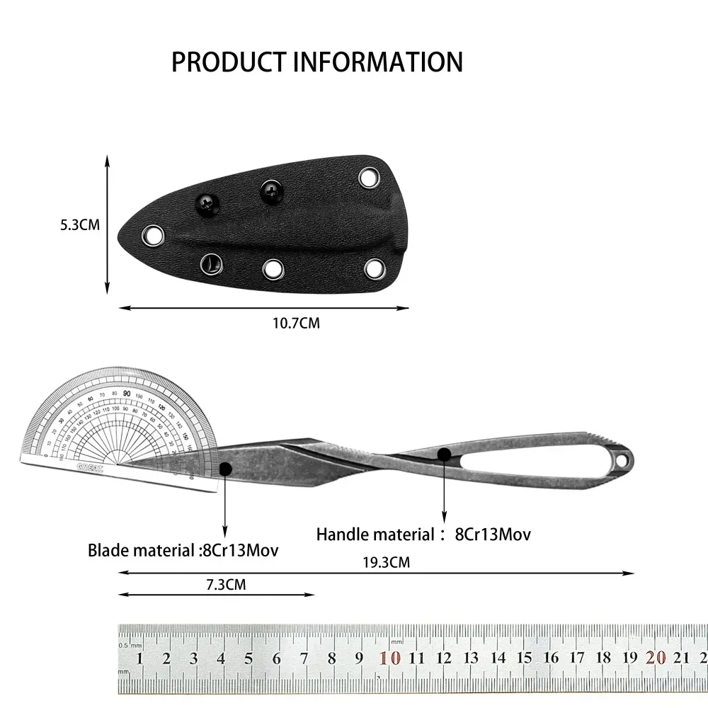 C21001 Hand Stabbing Fixed Blade Knife Sharp 8Cr13Mov Blade Survival Hunting Rescue Tactical Knife EDC Outdoor Tool with Sheath