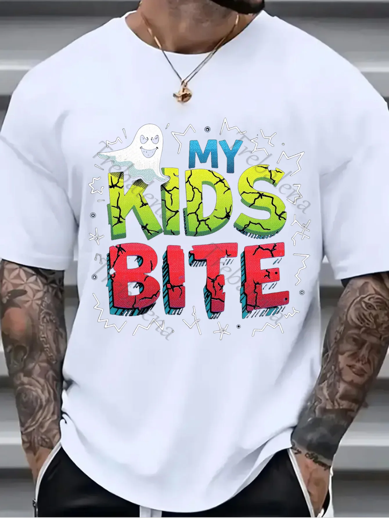 

1 шт. настенный гобелен «Забавный «My Kids Bite» гобелен с принтом призраков на Хэллоуин для домашнего декора»