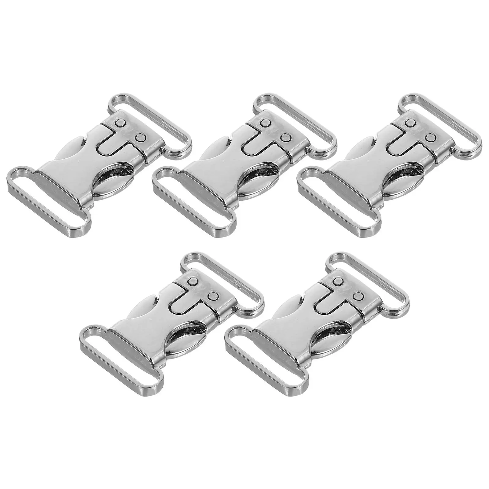 5Pcs Buckle Webbing Silver Side Release Buckle Flat Engraveable for Paracord Bracelets Dog Collars Survival Hardware Accessories