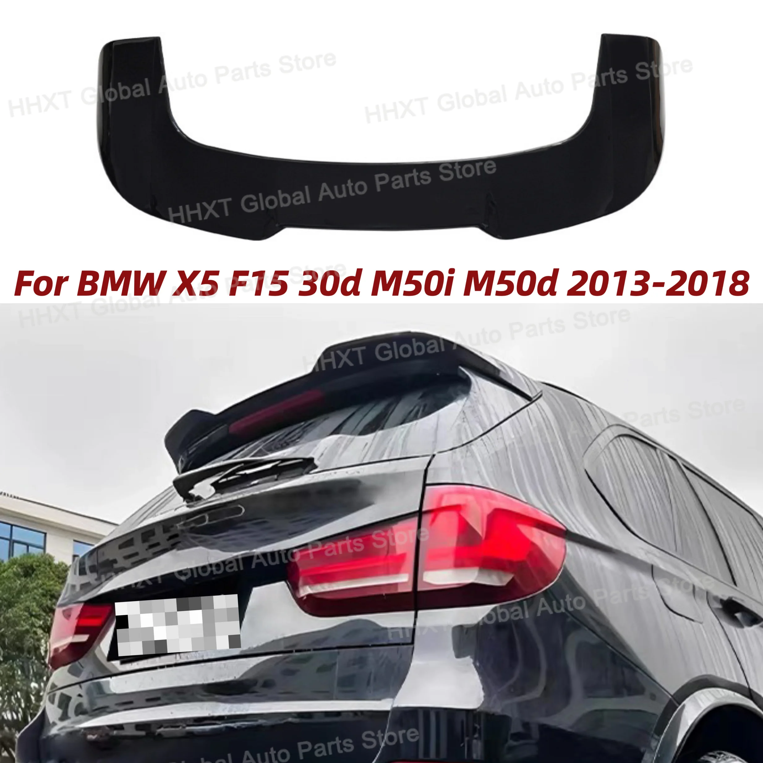 Car Rear Trunk Roof Spoiler Wing Accessories ABS Body Kit Tuning Gloss Black For BMW X5 F15 25d 35i 30d M50i M50d 2013-2017 2018